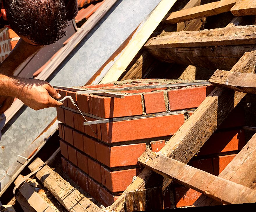 Fresh courses rising on a Minnetonka chimney rebuild