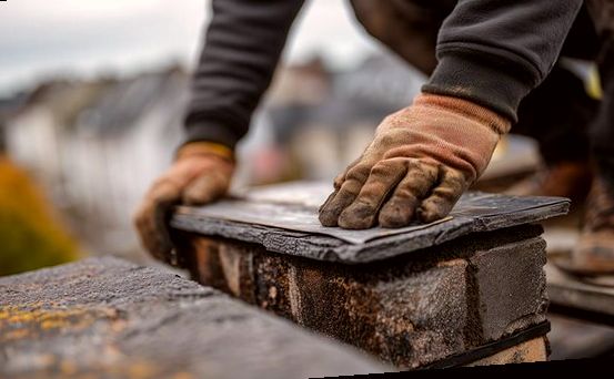 Screeding a fresh-cast chimney crown