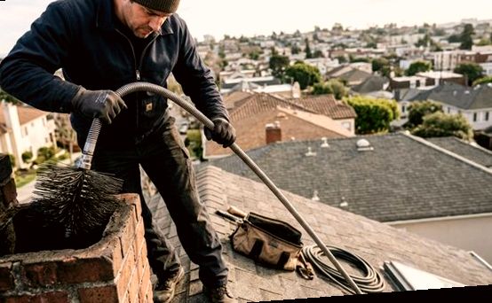 Feeding sweep rods down a flue from a Minnetonka roofline